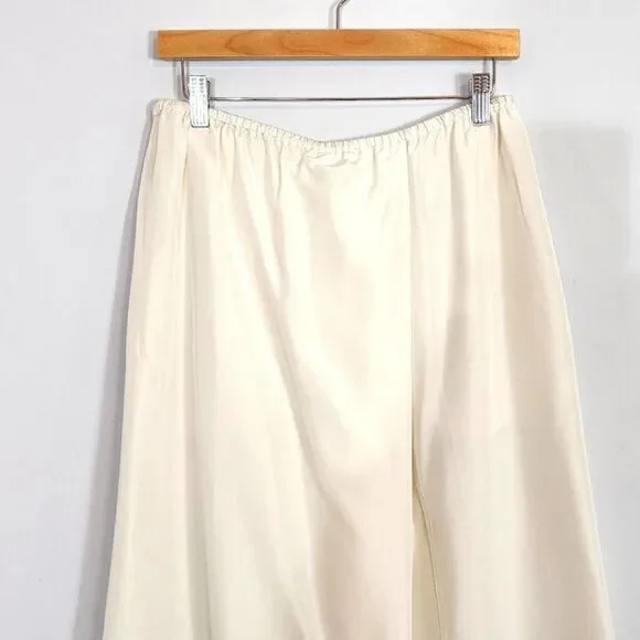 NWT Toteme Habitual Wrap Wide Leg 100% Silk Ivory Trousers Rare Find SZ EU 32 - Picture 11 of 13